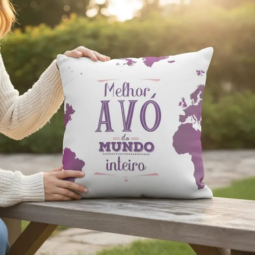 Almofada Personalizada de Lembrança para Melhor Avó do Mundo