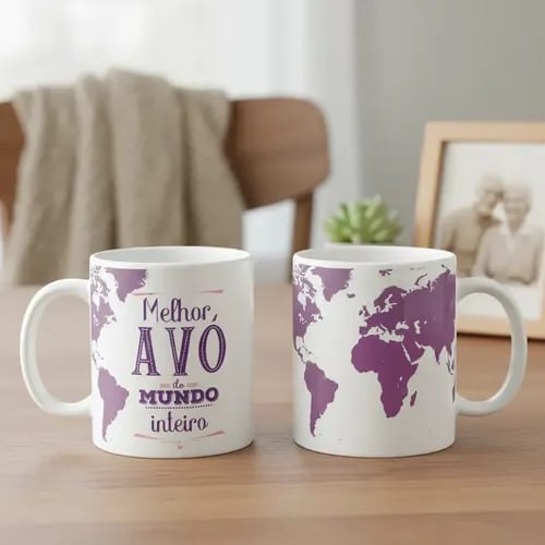 Caneca Personalizada Presente Melhor Avó do Mundo Inteiro - Família (Avó/Avô)