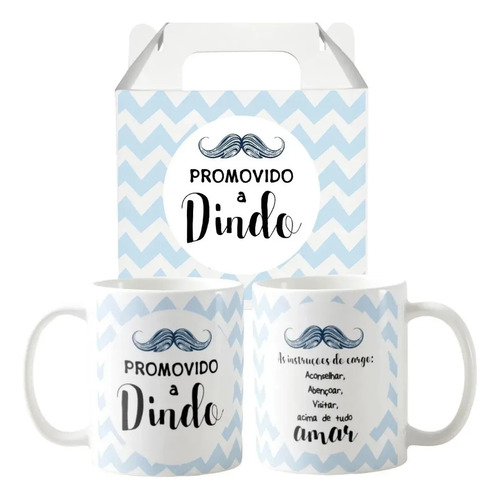 Kit Canecas Lembrança Padrinhos Batizado Crisma Dindo Dinda