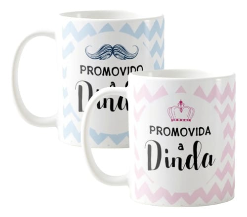Kit Canecas Lembrança Padrinhos Batizado Crisma Dindo Dinda