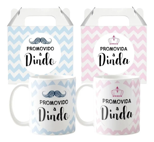 Kit Canecas Lembrança Padrinhos Batizado Crisma Dindo Dinda