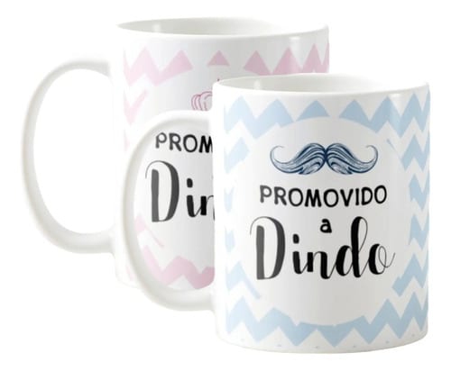Kit Canecas Lembrança Padrinhos Batizado Crisma Dindo Dinda