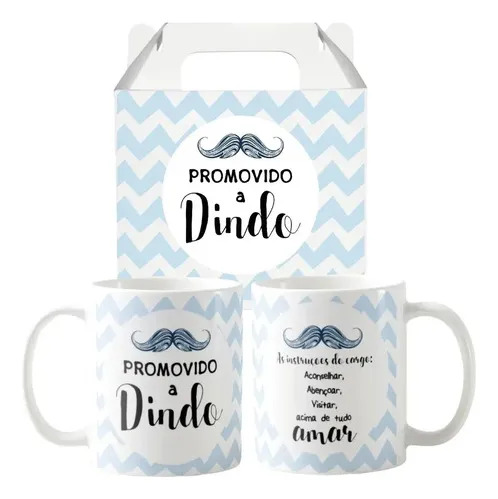 Kit Canecas Lembrança Padrinhos Batizado Crisma Dindo Dinda