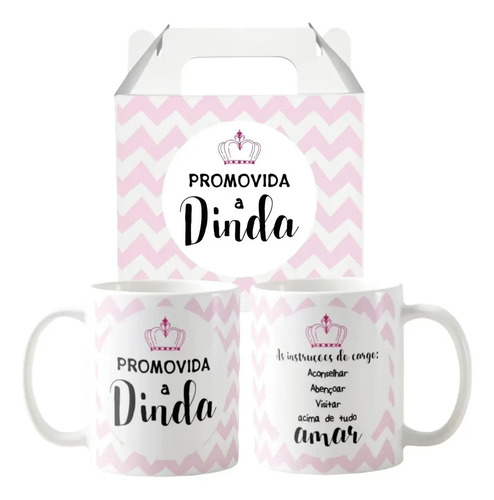 Kit Canecas Lembrança Padrinhos Batizado Crisma Dindo Dinda