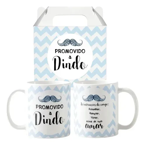 Kit Canecas Lembrança Padrinhos Batizado Crisma Dindo Dinda