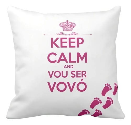 Almofada Personalizada e Decoração Gravidez Keep Calm Vovó - Anúncio de Gravidez (Avó)