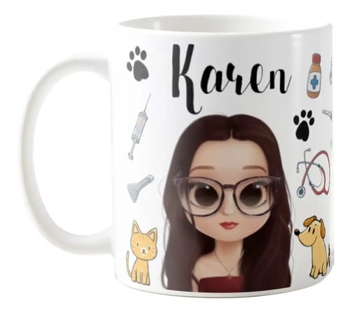 Caneca Profissão Presente Formatura Medicina Veterinária - Profissões (Veterinário(a))