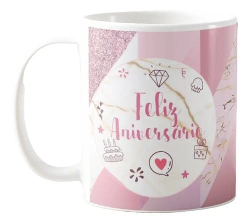 Caneca Personalizada Feliz Aniversário Pronta-Entrega - Outros (Aniversário)