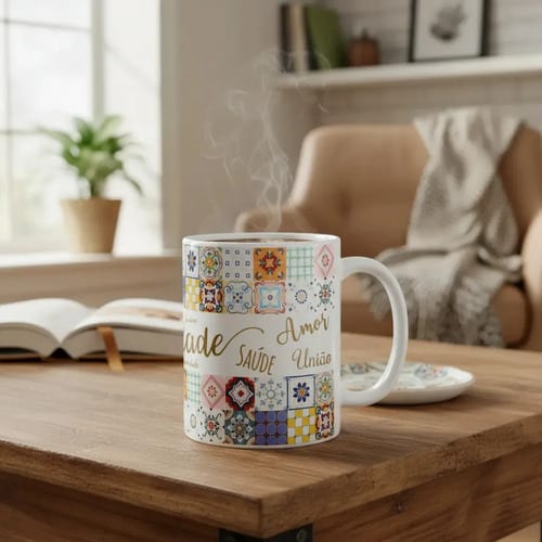 Caneca Felicidade Presente Feminino Amigas e Família