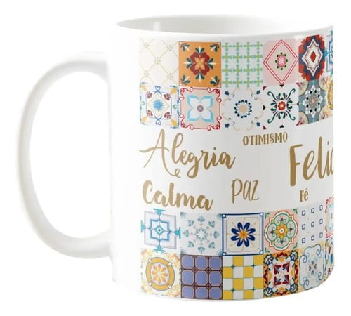 Caneca Felicidade Presente Feminino Amigas e Família - Outros (Amigo(a))