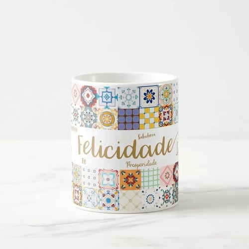 Caneca Felicidade Presente Feminino Amigas e Família