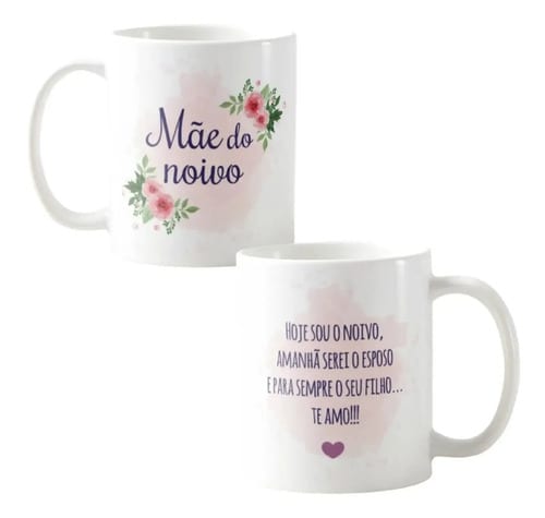 Kit Presente 2 Canecas Personalizadas Mãe Dos Noivos