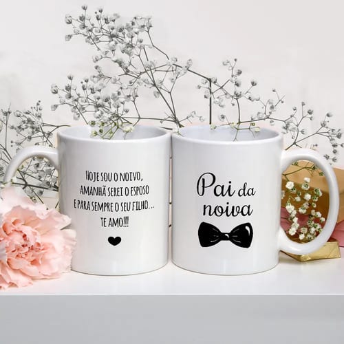 Conjunto 2 Canecas Personalizadas Para Pai Dos Noivos