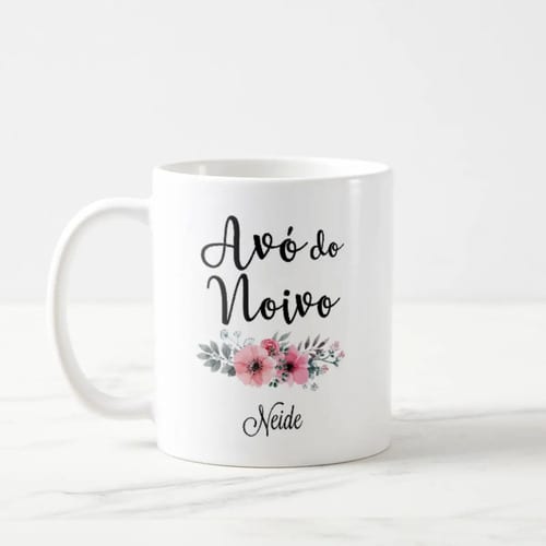 Kit Lembrança Casamento Avós 2 Canecas com Nomes Avó e Avô do Noivo