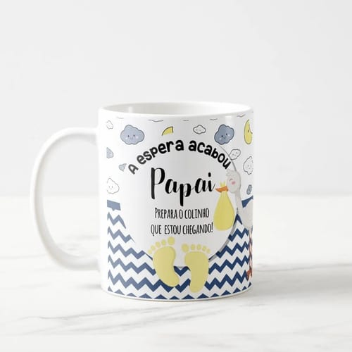 Caneca Gravidez Presente Pai Papai Prepara o Colinho
