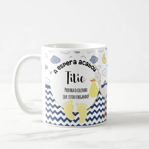 Caneca Tio Prepara o Colinho Titio Surpresa Gravidez