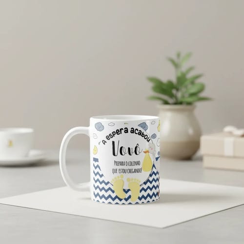 Caneca Gravidez Presente Avô Vovô Prepara o Colinho