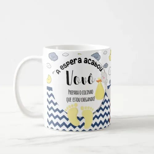 Caneca Gravidez Presente Avô Vovô Prepara o Colinho