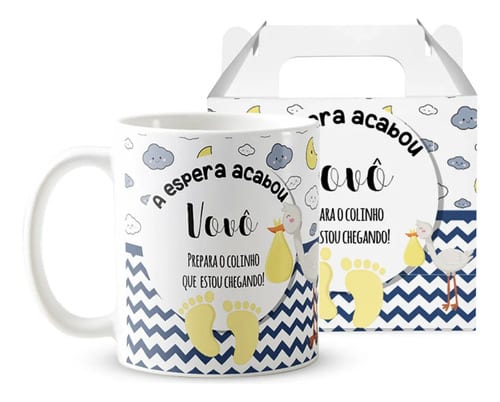 Caneca Gravidez Presente Avô Vovô Prepara o Colinho