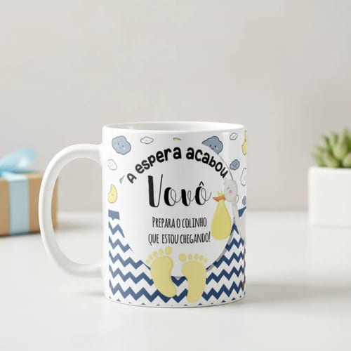 Caneca Gravidez Presente Avô Vovô Prepara o Colinho