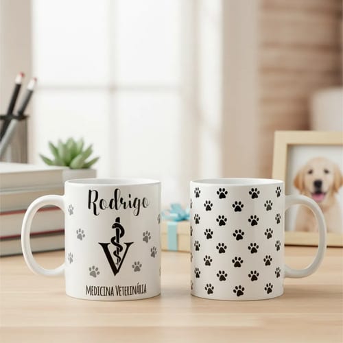 Caneca Profissão Medicina Veterinária Presente Veterinário - Profissões (Veterinário(a))