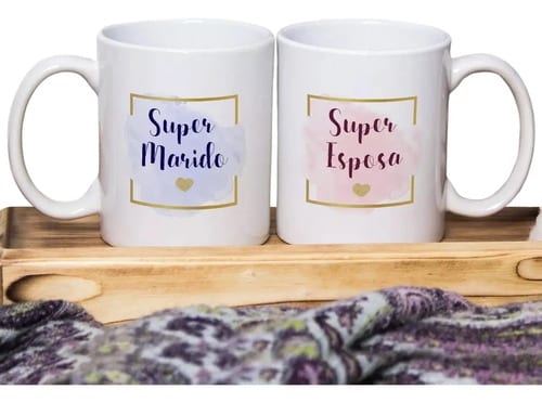 Kit 2 Canecas Personalizada Presente Casal Esposa E Esposo - Casamento (Casal)