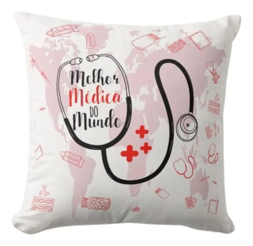 Almofada Personalizada Presente para Melhor Médica do Mundo - Profissões (Médico(a))