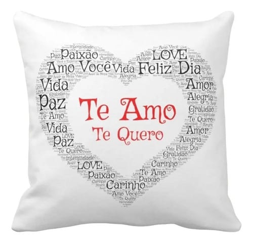 Almofada Decorativa Te Amo para Casal de Dia dos Namorados - Outros (Casal)