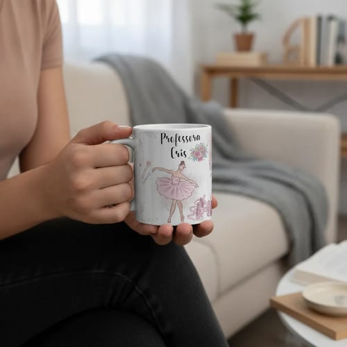 Caneca Personalizada Criativa com Nome Professora de Ballet