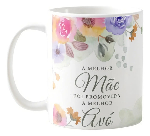 Caneca Presente Anúncio Gravidez Melhor Mãe Promovida a Avó - Anúncio de Gravidez (Avós)