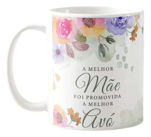 Caneca Presente Anúncio Gravidez Melhor Mãe Promovida a Avó - Anúncio de Gravidez (Avó)