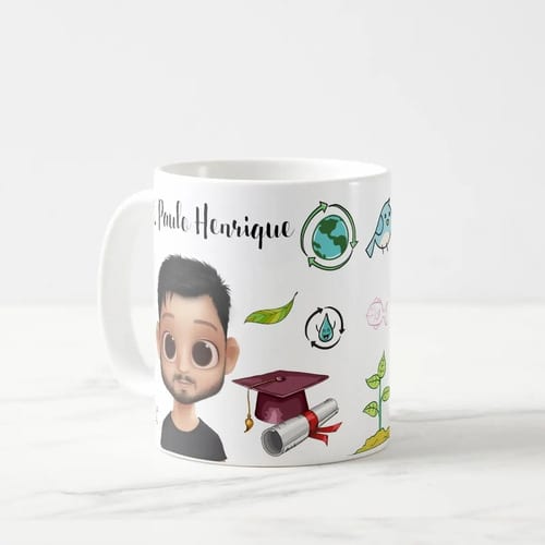 Caneca Professor Biologia Presente Personalizada Com Avatar