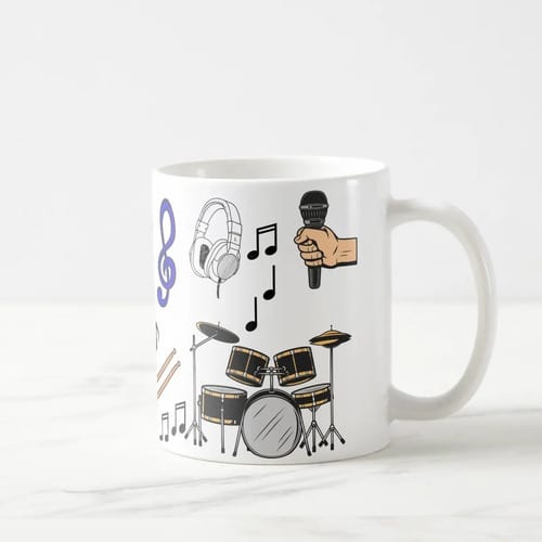 Caneca Personalizada Baterista Presente Criativo para Músico