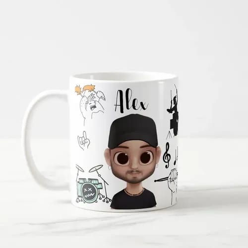 Caneca Personalizada Baterista Presente Criativo para Músico