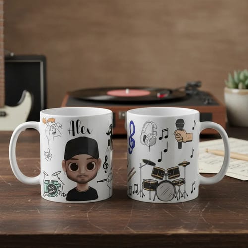 Caneca Personalizada Baterista Presente Criativo para Músico - Hobbies (Instrumentista)