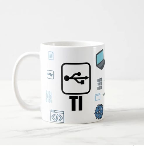 Conjunto Almofada e Caneca Tecnologia Informação TI
