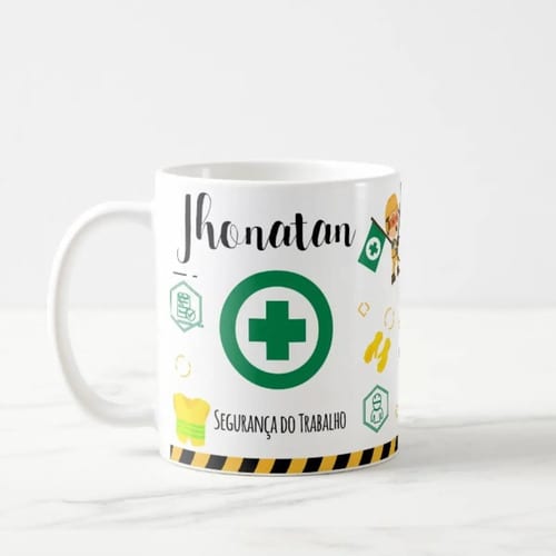 Caneca Profissão Segurança do Trabalho Presente Personalizada Com Nome