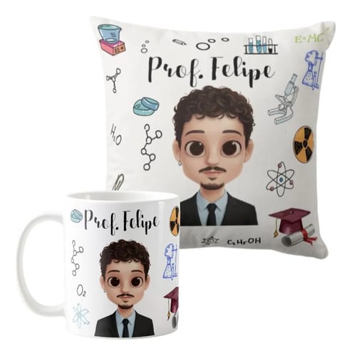 Kit Presente Químico Almofada Decorativa e Caneca Química