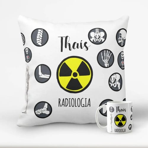Conjunto Almofada Decorativa E Caneca Profissão Radiologia Profissão - Profissões (Radiologista)