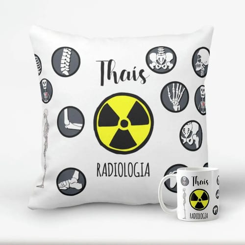 Conjunto Almofada Decorativa E Caneca Profissão Radiologia Profissão - Profissões (Radiologista)