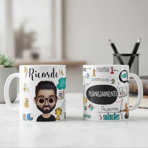 Caneca Profissão Gestores Presente Personalizada Com Avatar - Profissões (Administrador(a))