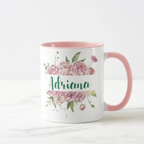 Caneca Feminina Personalizada com Nome e Inicial A