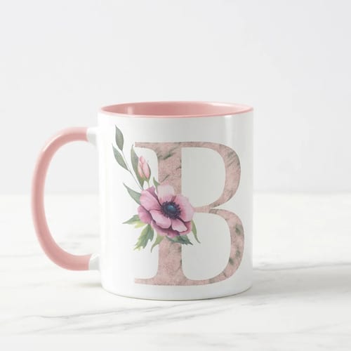 Caneca Feminina Personalizada com Nome e Inicial B