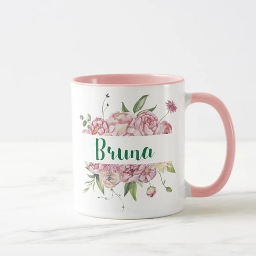Caneca Feminina Personalizada com Nome e Inicial B