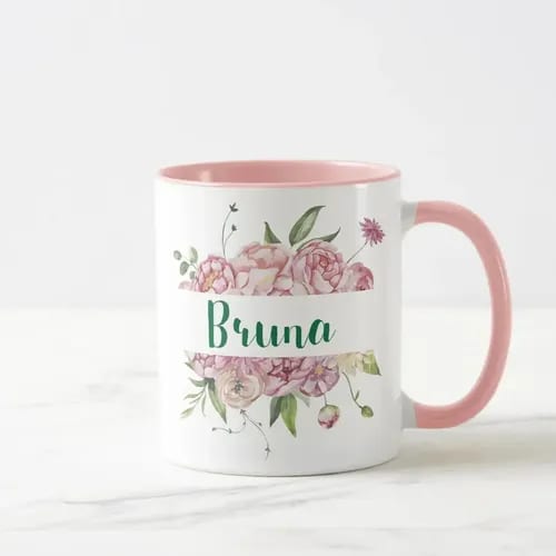 Caneca Feminina Personalizada com Nome e Inicial B