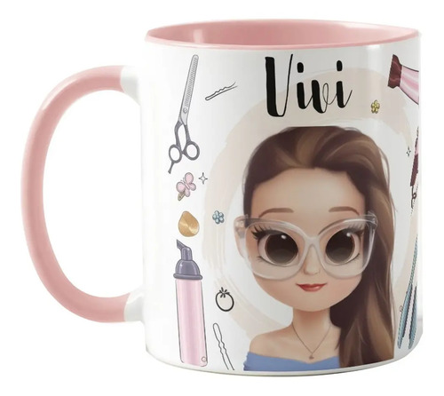 Caneca para Cabeleireira Presente Criativo para Hair Design - Profissões (Cabeleireiro(a))
