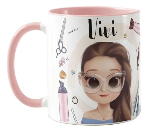 Caneca para Cabeleireira Presente Criativo para Hair Design - Profissões (Cabeleireiro(a))