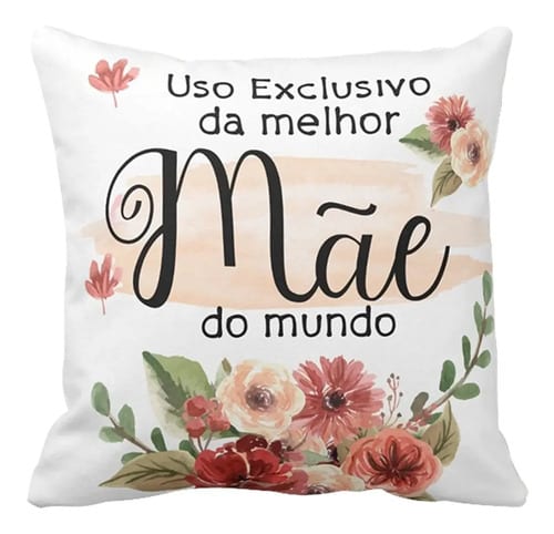 Almofada Decorativa Melhor Mãe do Mundo - Dia das Mães - Família (Mãe)