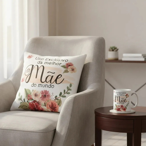 Kit Presente Mãe | Almofada E Caneca Personalizada Uso Exclusivo