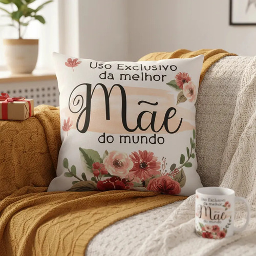 Kit Presente Mãe | Almofada E Caneca Personalizada Uso Exclusivo